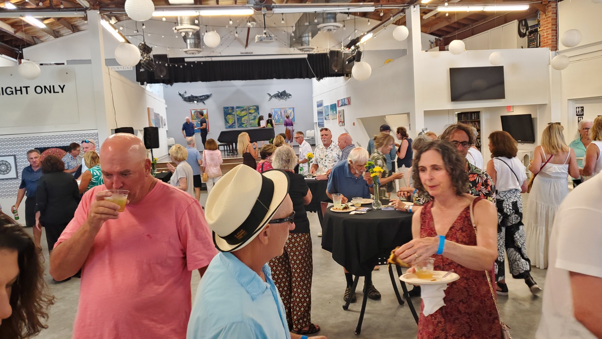 People inside of the Lifeguard art gallery