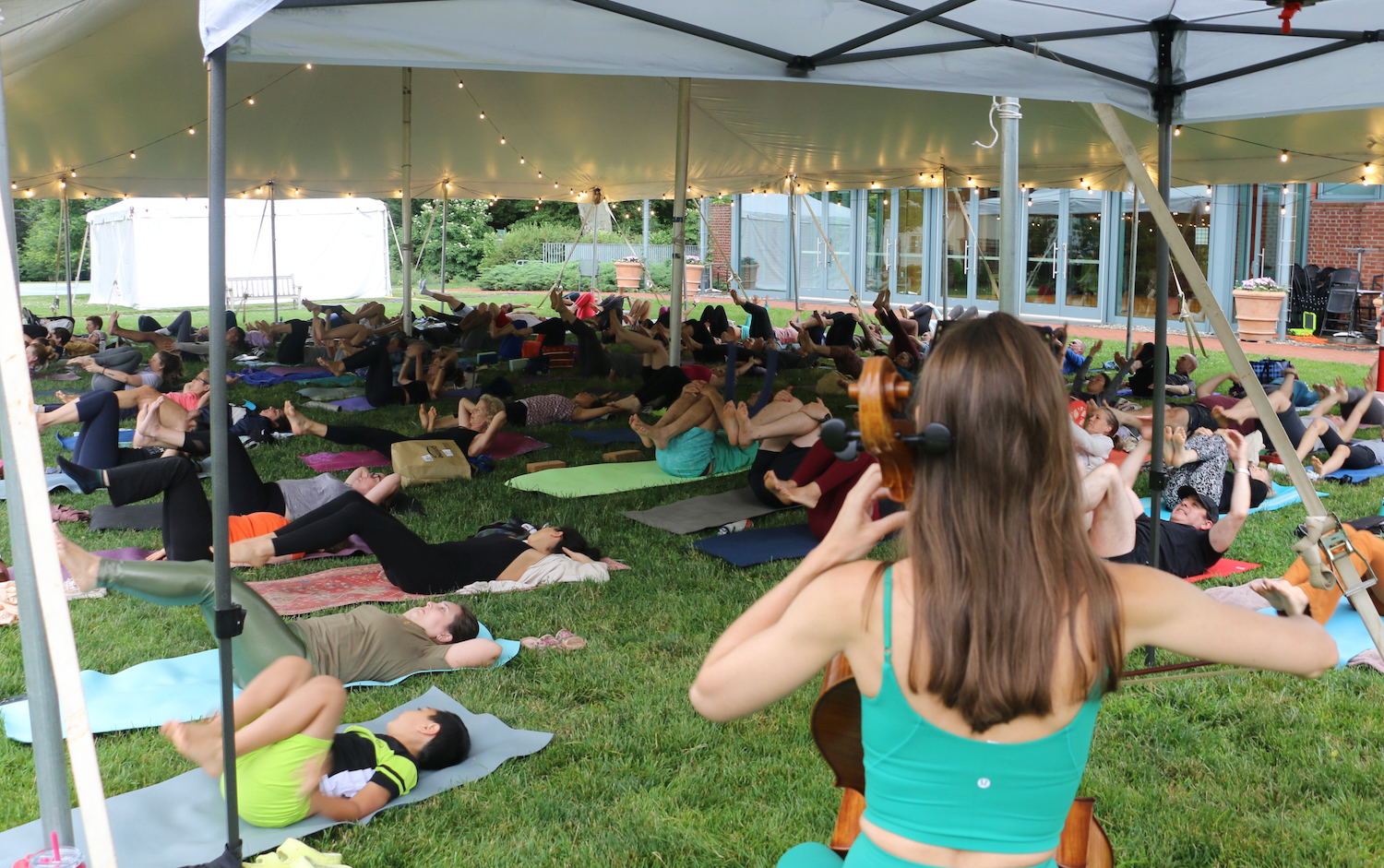 Yoga in the garden with live music