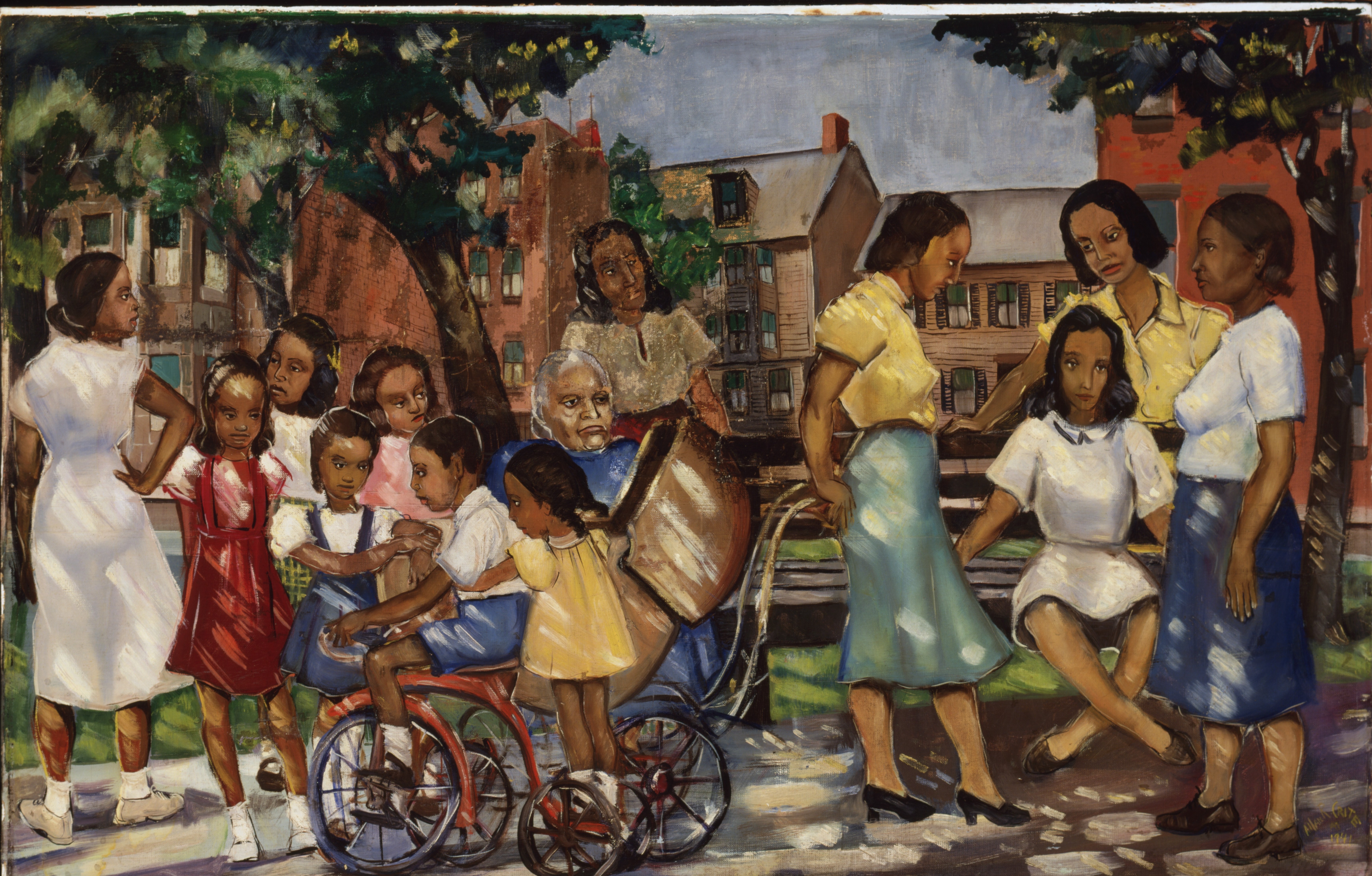 Women and children in the park