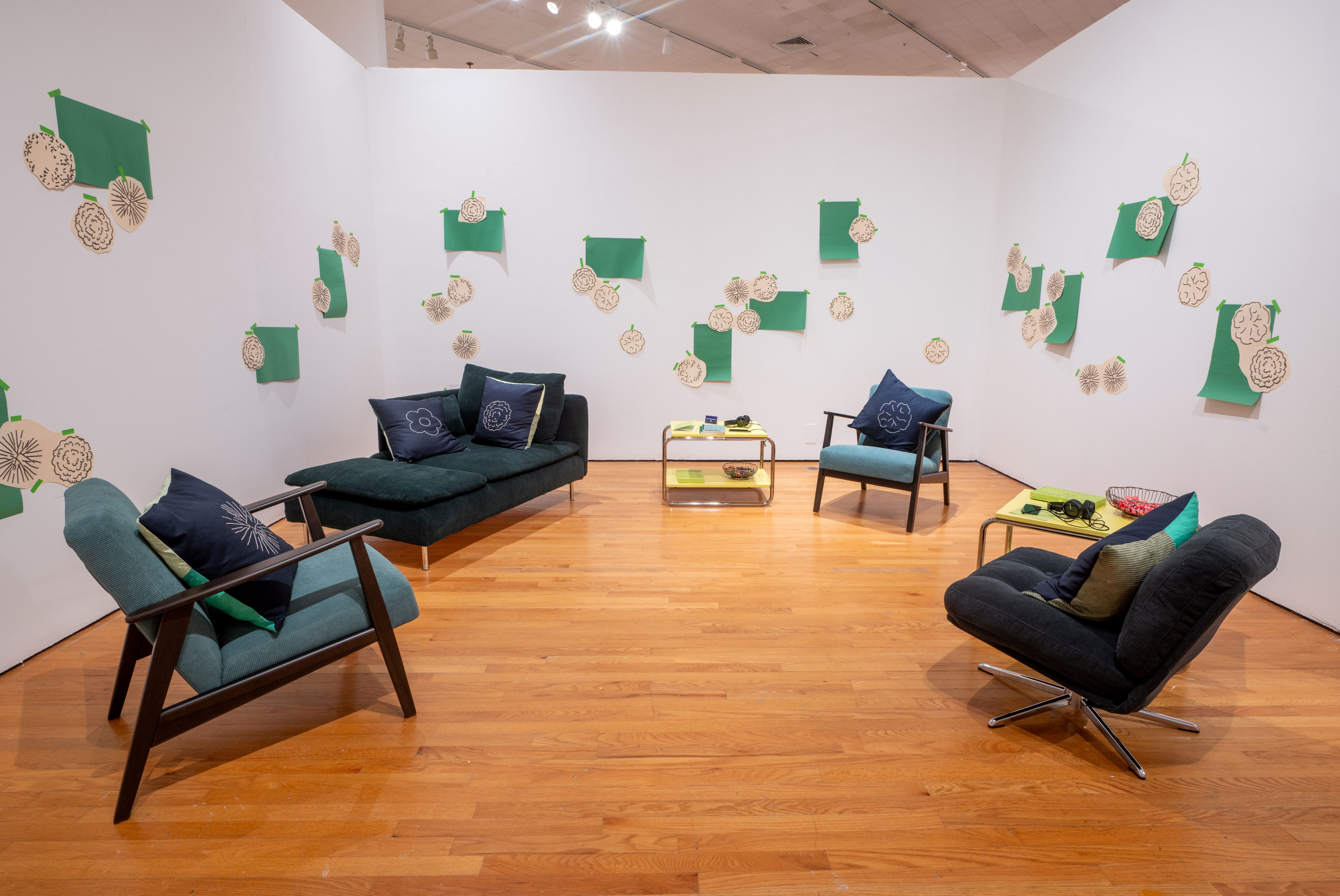 Chairs scattered around a room