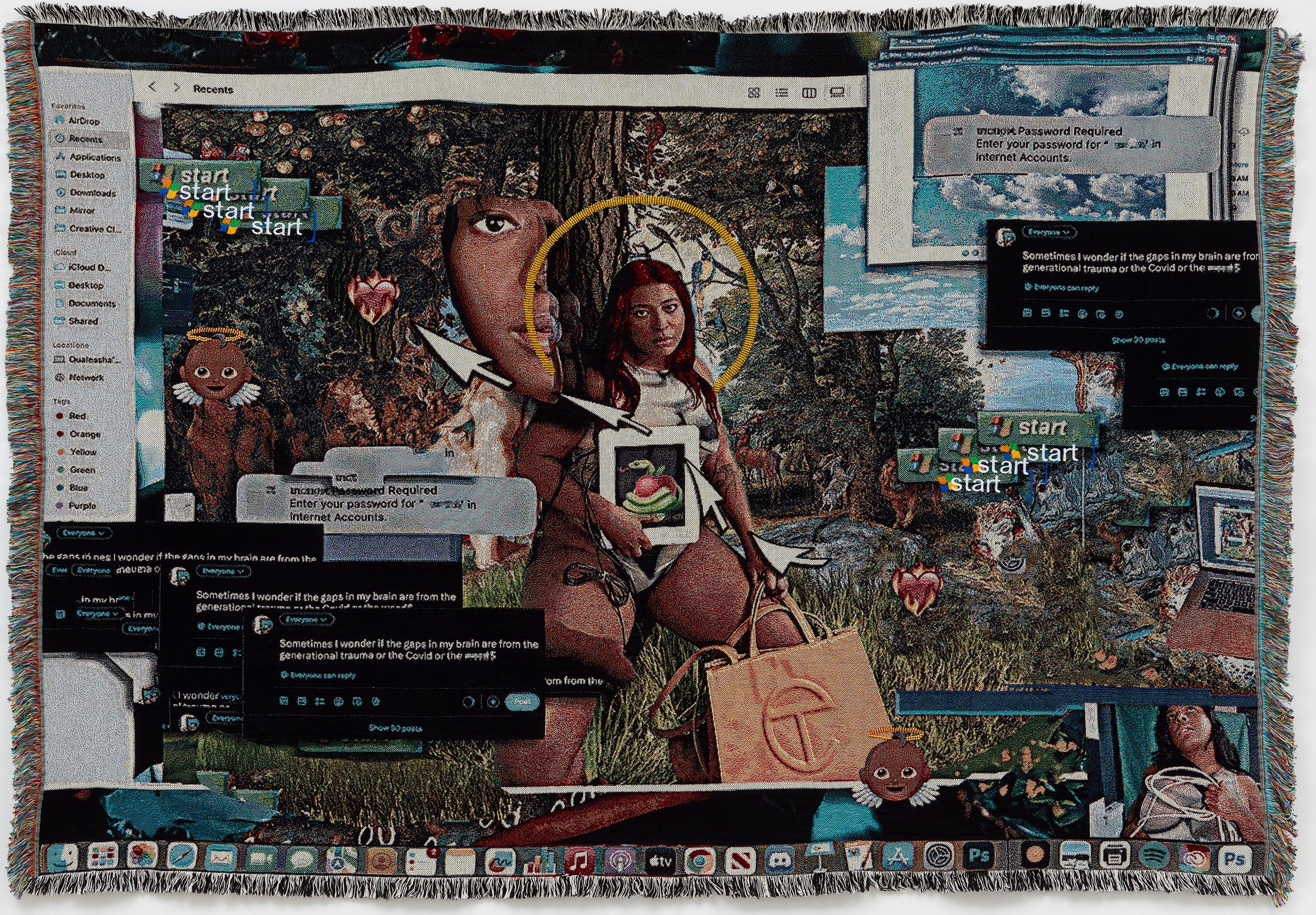Qualeasha Wood textile titled 'Deus Ex Machina'