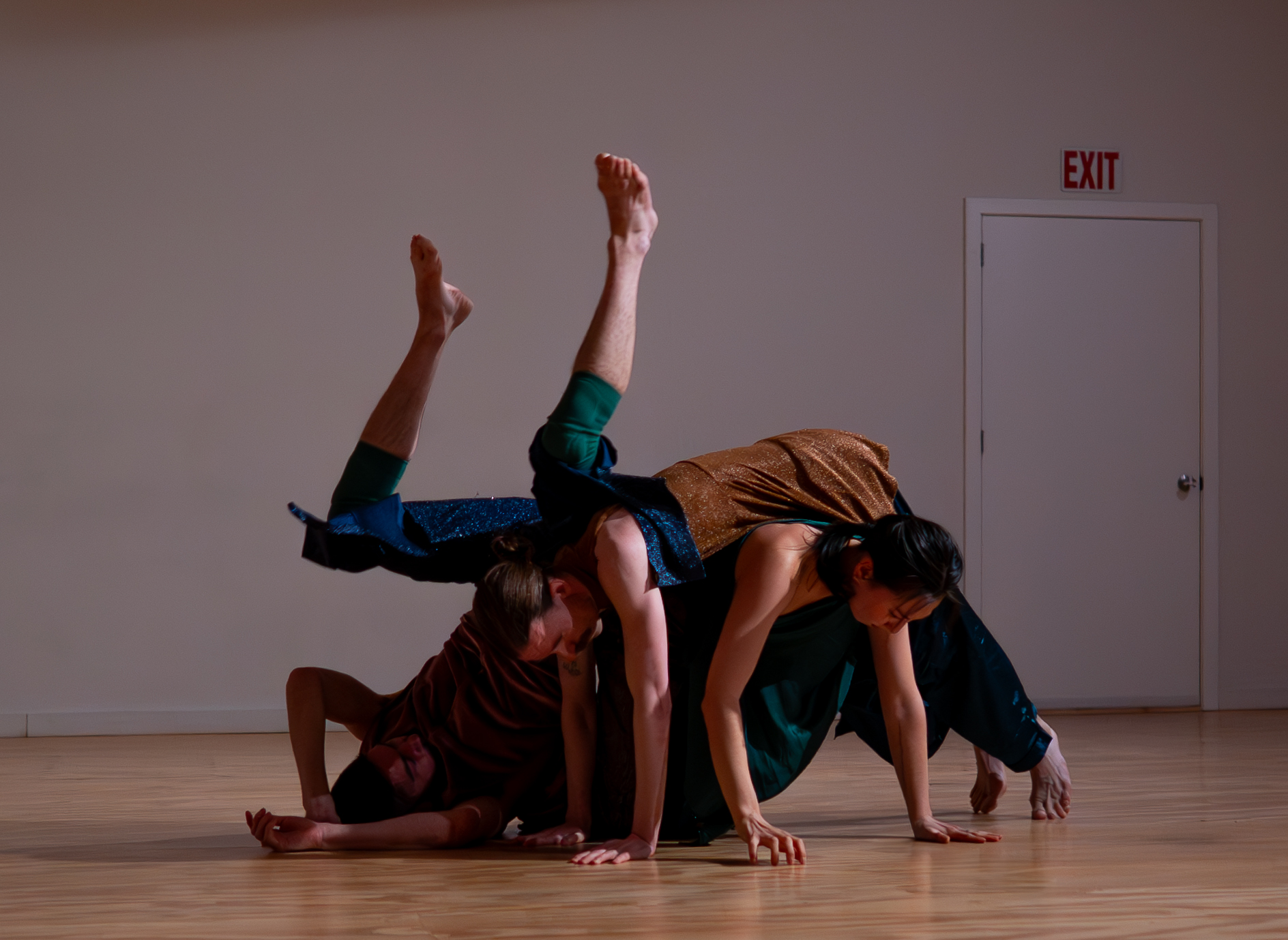 Dancers performing in the studio