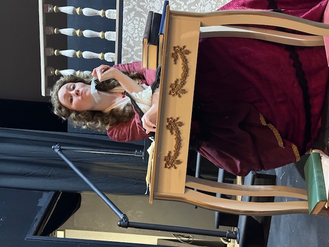 Woman posing for the camera during dress rehearsal