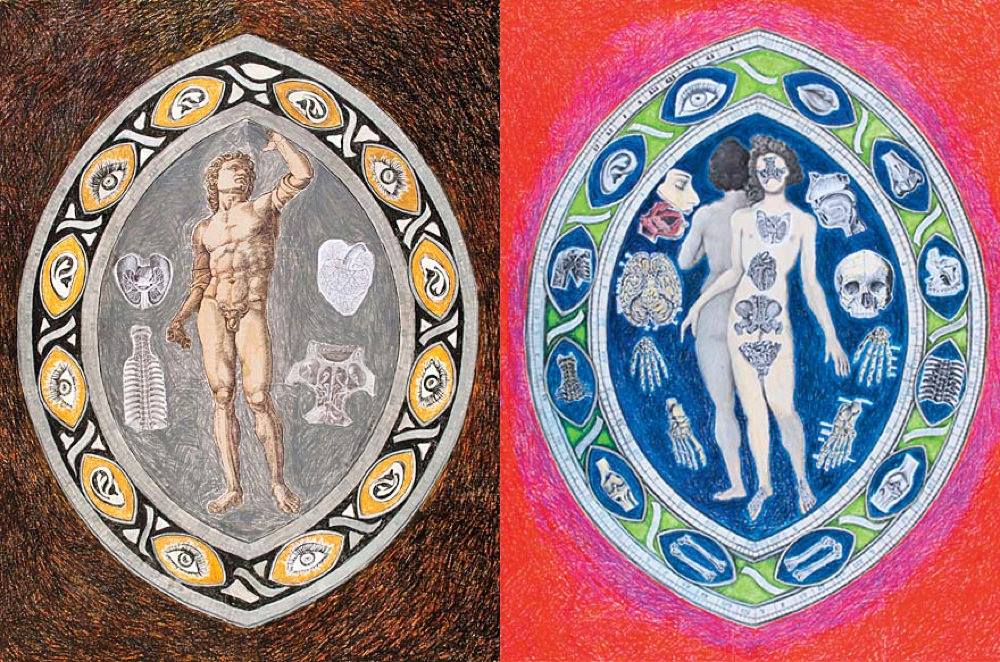 Two paintings of human anatomy