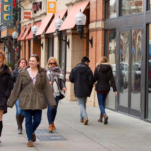 People walking in Morristown