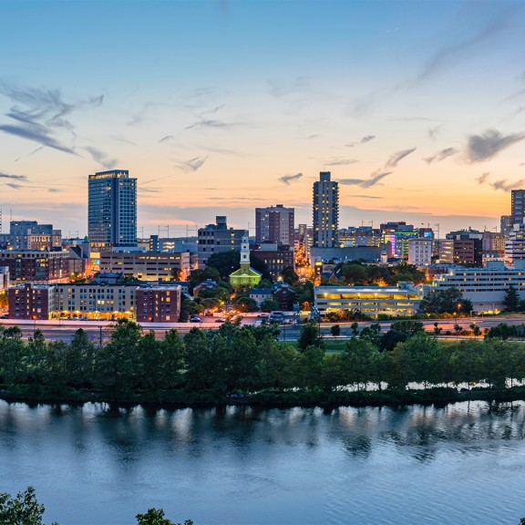 Skyline of New Brunswick by the river