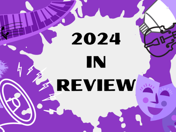2024 Year in Review surrounded by art