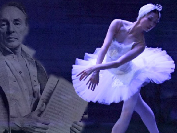 Balanchine and dancer playing Swan