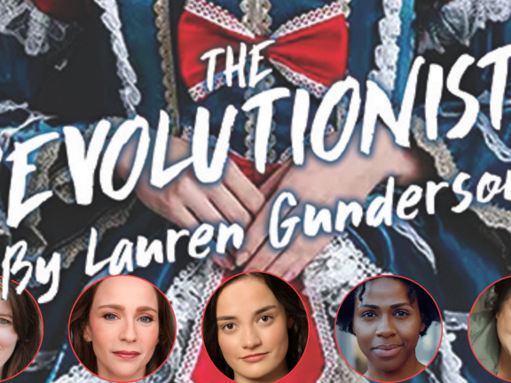 The Revolutionists banner with headshots of cast
