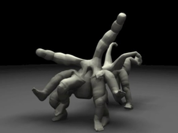 Digital art piece with fingers and dark background
