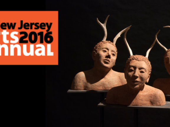 Arts Annual poster, including three sculptures