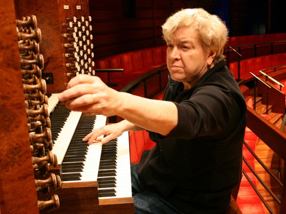 Joan Lippincott playing the piano