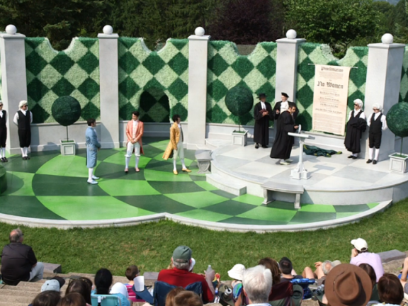 Shakespeare Theatre's outdoor theatre during a performance