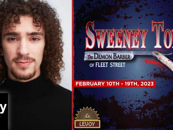Carmen Matarazzo headshot and Sweeney Todd promotional art