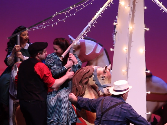 JerseyArts header featuring actors rehearsing Carousel