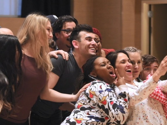 JerseyArts header image for Small Town Story featuring actors taking a selfie