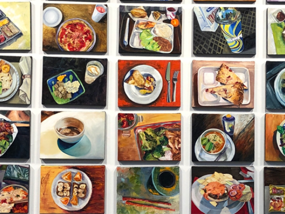 Paintings of foods and dishes