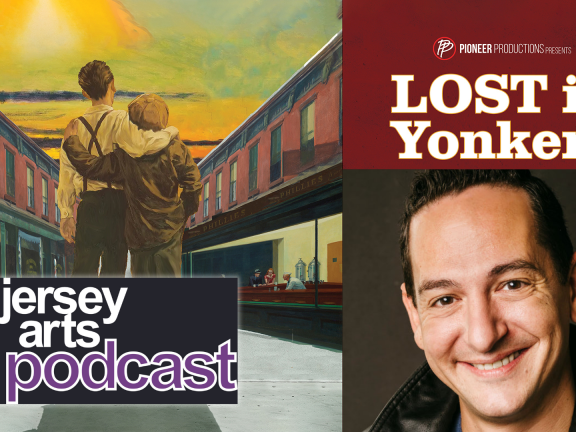 Dan Vissers headshot alongside art for Lost in Yonkers