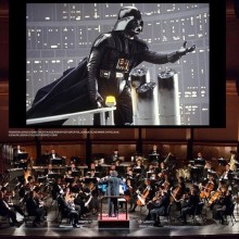 New Jersey Symphony performing in front of a Star Wars image