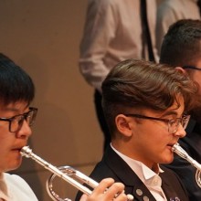 Kids playing trumpets
