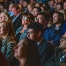 A crowd watches a movie at the Garden State Film Festival