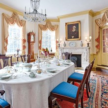 The interior of the Victorian-style mansion
