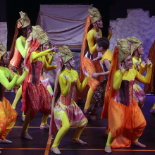 Moorestown Theatre Camp performance featuring kids in colorful costumes from "Disney's The Lion King JR."