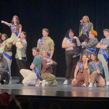 A group of kids on stage at the NJ Thespians Festival