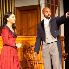 a candid photo of a pair performing the show “Possessing Harriet”