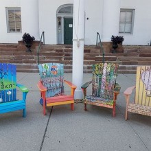 Painted wooden chairs in Flemington as a part of the Let’s Sit Together Flemington project