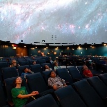 Kids in a planetarium at the New Jersey State Museum