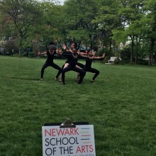A group of dancers outdoors