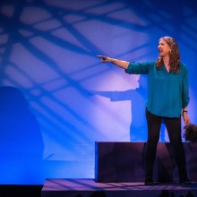 Actress performs on Vivid Stage.