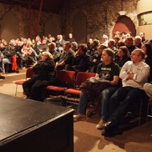 View of audience inside Mill Hill Playhouse