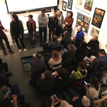 Filmmakers talking to audience at the Hoboken Museum