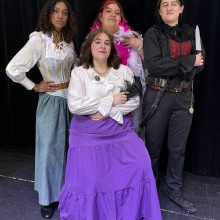 The Revolutionists by Lauren Gunderson - cast featuring strong women standing and seated