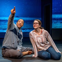 Terrell Wheeler and Ellyn Heald. Premiere Stages 2023 production of Satellites..Photo by Mike Peters