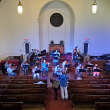 Musicians performing in The 1867 Sanctuary.