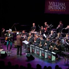 Jazz band onstage in performance.