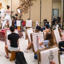 Students in figure drawing class.