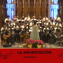 Holiday choral performance in a church.