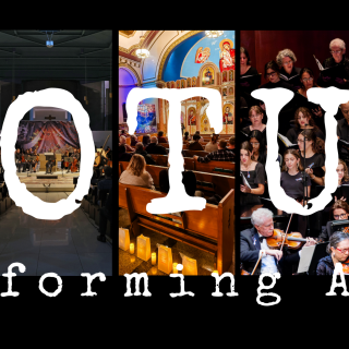 age graphic reading “LOTUS Performing Arts” over vertical images of performances, including a planetarium concert, a cha