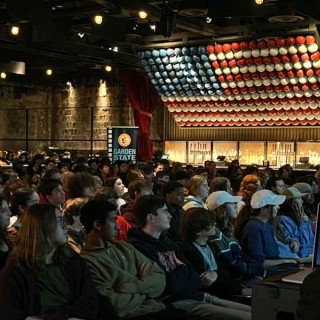 A crowd gathers from the Garden State Film Festival