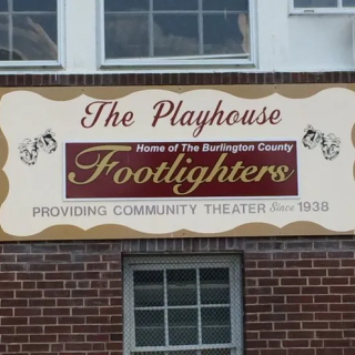 Exterior sign for the Burlington County Footlighters community theatre