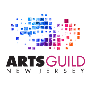 Arts Guild New Jersey Logo magenta royal blue orange fushia with white spaces