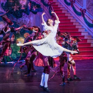 The Nutcracker dancers perform on stage.