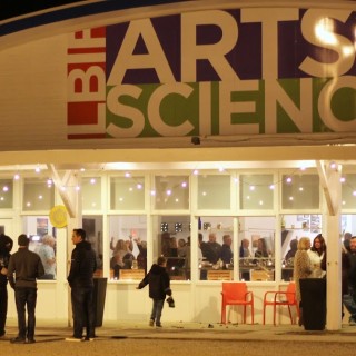 Exterior of the LBIF at night