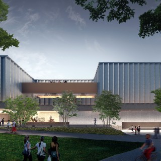 Rendering of the view of the new Princeton University Art Museum, 2020 © Adjaye Associates