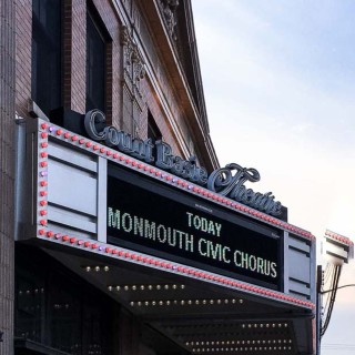 Count Basie marquee reading Today: Monmouth Civic Chorus