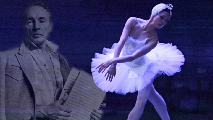 Balanchine and dancer playing Swan